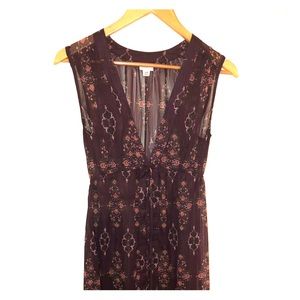 Merona Floral Purple Sheer Dress